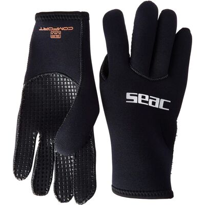 Gants en néoprène Seac Comfort 3 mm - Noir - XXS - Gants de plongée Gants en néoprène Seac Comfort 3 mm - Noir - XXS - Gants de plongée