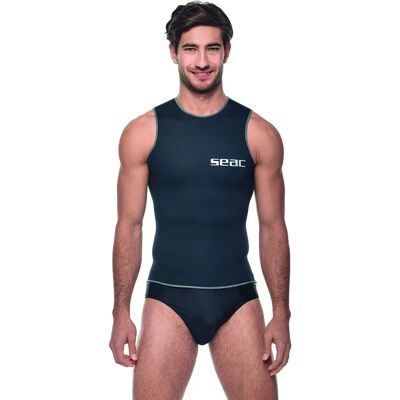 Seac Sub Gilet Court 2,5 mm - Néoprène, Fitte Slim, Protection Solaire Seac Sub Gilet Court 2,5 mm - Néoprène, Fitte Slim, Protection Solaire
