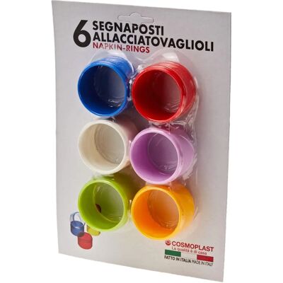 Anéis multicoloridos para guardanapos Cosmoplast - 6 pcs - Diâmetro 4,5 cm - Decoração elegante de mesa Anéis multicoloridos para guardanapos Cosmoplast - 6 pcs - Diâmetro 4,5 cm - Decoração elegante de mesa