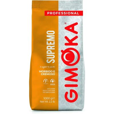 Gimoka Supremo - 1000g Grains de Café - Torréfaction Italienne - Publicité Gimoka Supremo - 1000g Grains de Café - Torréfaction Italienne - Publicité