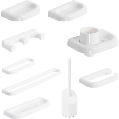 Set di accessori da bagno Metaform Linea - 9 pezzi Bianco Set di accessori da bagno Metaform Linea - 9 pezzi Bianco