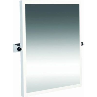 Espejo de baño Metaform de acero blanco - Inclinable - 65cm Ancho x 64cm Alto - Accesorio de baño Espejo de baño Metaform de acero blanco - Inclinable - 65cm Ancho x 64cm Alto - Accesorio de baño