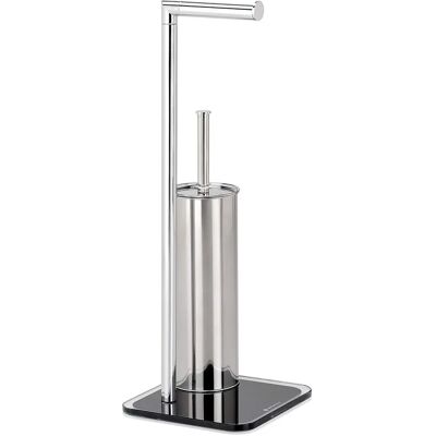 Metaform Base de Vidrio Negro Toallero y Porta escobilla - Accesorios de baño Metaform Base de Vidrio Negro Toallero y Porta escobilla - Accesorios de baño