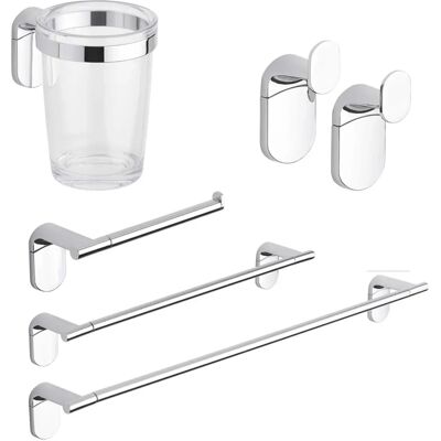 Set de accesorios de baño Metaform - 5 piezas cromo Set de accesorios de baño Metaform - 5 piezas cromo