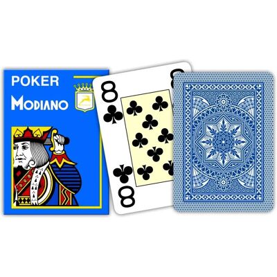 Modiano Jumbo Plastic Pokerkaarten - Blauw Modiano Jumbo Plastic Pokerkaarten - Blauw
