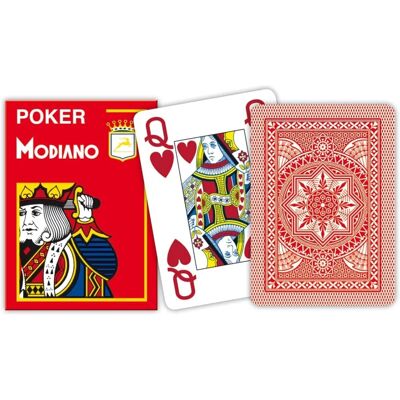 MODIANO PL 4 Jumbo Rode Pokerkaarten - Speelkaarten MODIANO PL 4 Jumbo Rode Pokerkaarten - Speelkaarten