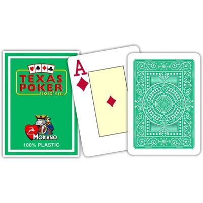 Modiano Texas Pokerkaarten - Groene Plastic - 52 Kaarten Modiano Texas Pokerkaarten - Groene Plastic - 52 Kaarten