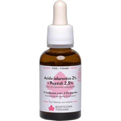Biofficina Toscana - Siero viso organico con acido ialuronico 2% e peptidi - Idratante e rimpolpante Biofficina Toscana - Siero viso organico con acido ialuronico 2% e peptidi - Idratante e rimpolpante