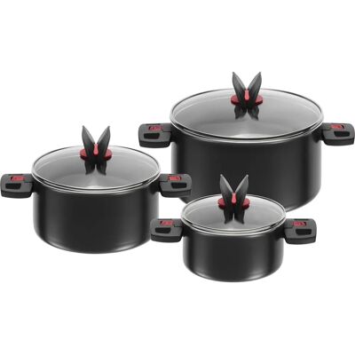 Ballarini Click & Cook Black 3-Piece Cookware Set - Cookware Set Ballarini Click & Cook Black 3-Piece Cookware Set - Cookware Set