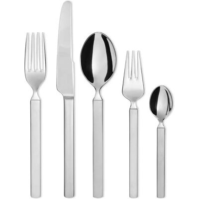 Set de couverts en acier inoxydable Alessi 4180S30 - Élégant, Lavable - 30 pièces - Publicité Set de couverts en acier inoxydable Alessi 4180S30 - Élégant, Lavable - 30 pièces - Publicité