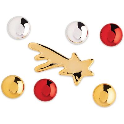 Alessi BM06MAGNET Świąteczna ozdoba - Zestaw magnesów z 6 bombkami i 1 gwiazdą Alessi BM06MAGNET Świąteczna ozdoba - Zestaw magnesów z 6 bombkami i 1 gwiazdą