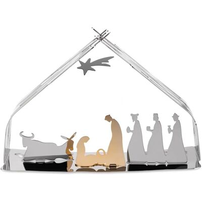 Crèche Bark d'Alessi - Stalle, Rois Mages, Bœuf, Asne - Décoration de Noël Crèche Bark d'Alessi - Stalle, Rois Mages, Bœuf, Asne - Décoration de Noël