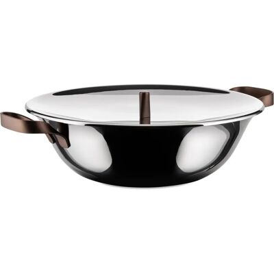 Alessi Edo Wok - Edelstahl, Deckel, Für Alle Herde Alessi Edo Wok - Edelstahl, Deckel, Für Alle Herde