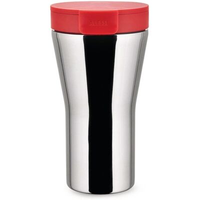 Alessi Gia24 R Travel Mug - Stainless Steel/Red - 400ml Alessi Gia24 R Travel Mug - Stainless Steel/Red - 400ml