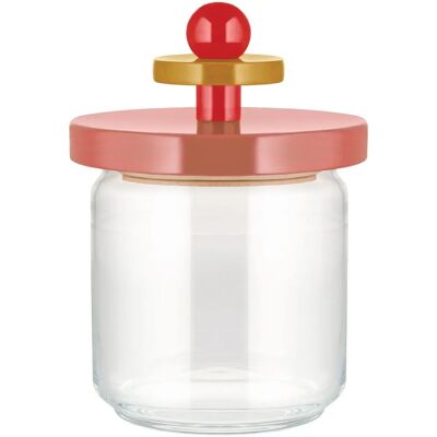 Alessi Pinkes Glas mit Buchenholzdichtung - 750ml - Glasgefäß Alessi Pinkes Glas mit Buchenholzdichtung - 750ml - Glasgefäß
