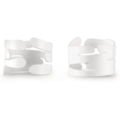Alessi Anillo portatovagliolo Bark - Blanco - Acero - Diseñador Donia Maaoui Alessi Anillo portatovagliolo Bark - Blanco - Acero - Diseñador Donia Maaoui