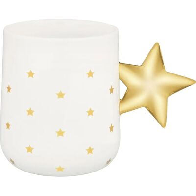 Kubek w Porcelanie Alessi Biały/Złoty - Gwiazda Świąteczna 370ml Kubek w Porcelanie Alessi Biały/Złoty - Gwiazda Świąteczna 370ml