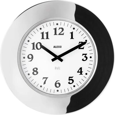 Alessi Momento Wall Clock - Stainless Steel, White, 40cm - Clock Alessi Momento Wall Clock - Stainless Steel, White, 40cm - Clock