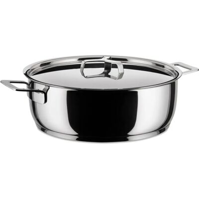 Alessi Żeliwna 28cm Płaska Patelka z Dwoma Uchwyty Alessi Żeliwna 28cm Płaska Patelka z Dwoma Uchwyty