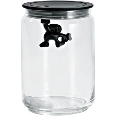 Alessi Gianni Glass Kitchen Storage - Black - Hermetic Lid - 90cl Alessi Gianni Glass Kitchen Storage - Black - Hermetic Lid - 90cl