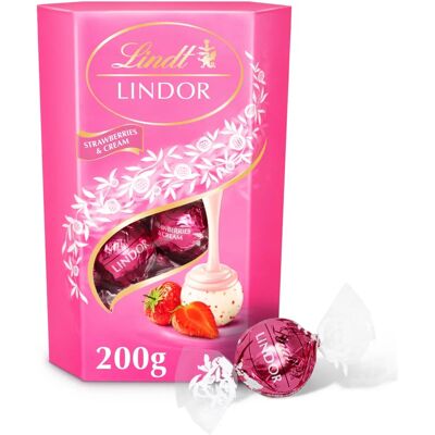 Lindt Lindor Strawberries and Cream Chocolate Truffles Gift Box - Chocolate Truffles Lindt Lindor Strawberries and Cream Chocolate Truffles Gift Box - Chocolate Truffles