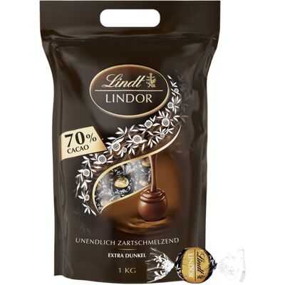Lindt Lindor Chocolat Noir 70% - 1 kg - Publicité Lindt Lindor Chocolat Noir 70% - 1 kg - Publicité