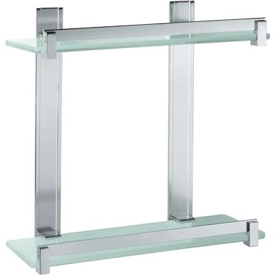 Rechthoekige badkamerplank Gedy CD823800A01 - Geborsteld Chroom - Aluminium & Glas Rechthoekige badkamerplank Gedy CD823800A01 - Geborsteld Chroom - Aluminium & Glas