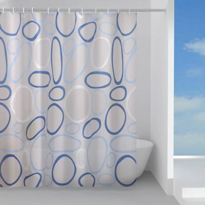GEDY G-Ciotoli Bleu Rideau de Douche en PVC Imperméable - Rideau de douche GEDY G-Ciotoli Bleu Rideau de Douche en PVC Imperméable - Rideau de douche