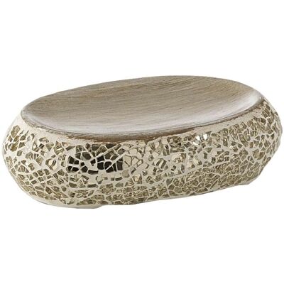 GEDY Myosotis Champagne/Panna Porta Sapone in Ceramica e Vetro GEDY Myosotis Champagne/Panna Porta Sapone in Ceramica e Vetro