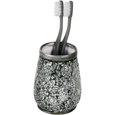 GEMYOSOTIS Toothbrush Holder Gray Silver Ceramic Glass - Toothbrush Holder GEMYOSOTIS Toothbrush Holder Gray Silver Ceramic Glass - Toothbrush Holder