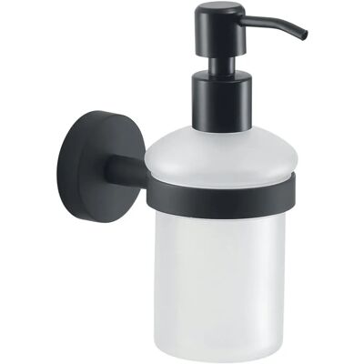 Gedy Eros Dosatore di sapone da parete in acciaio inox e vetro - Nero Opaco Gedy Eros Dosatore di sapone da parete in acciaio inox e vetro - Nero Opaco