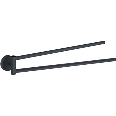 Gedy Eros Colgador de toallas doble de acero inoxidable negro minimalista - Accesorio de baño Gedy Eros Colgador de toallas doble de acero inoxidable negro minimalista - Accesorio de baño