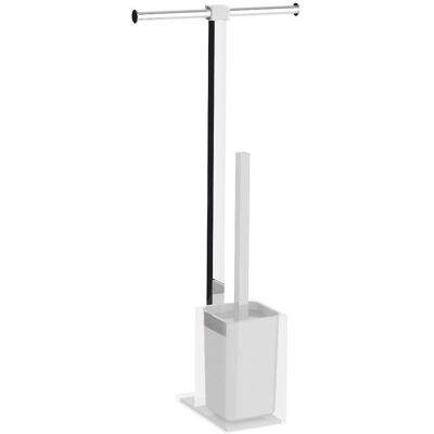 Support pour papier toilette et brosse Rainbow de Gedy - Blanc Support pour papier toilette et brosse Rainbow de Gedy - Blanc