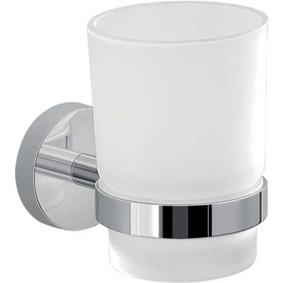 GEDY Eros Wandzahnbürstenhalter - Zahnbürstenhalter, Satin-Glas, Chrom-Optik GEDY Eros Wandzahnbürstenhalter - Zahnbürstenhalter, Satin-Glas, Chrom-Optik