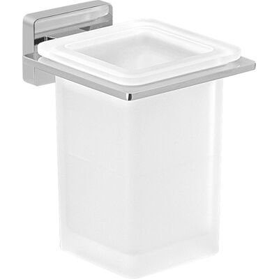 Gedy - Modell 000044101300200 - Wandmontierter Edelstahl- und Satin-Glas-Zahnbürstenhalter Gedy - Modell 000044101300200 - Wandmontierter Edelstahl- und Satin-Glas-Zahnbürstenhalter