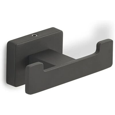 Gedy Double Wall Hook - Matte Black - Bathroom Accessory Gedy Double Wall Hook - Matte Black - Bathroom Accessory