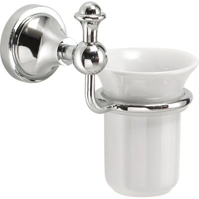 Suport de periuță dentară GEDY Nevis - Montaj pe perete, Porțelan, Oțel inoxidabil Suport de periuță dentară GEDY Nevis - Montaj pe perete, Porțelan, Oțel inoxidabil