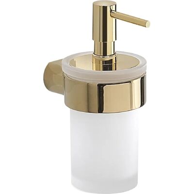 Dispensador de jabón Gedy PI81 de pared en oro satinado - Accesorio de baño Dispensador de jabón Gedy PI81 de pared en oro satinado - Accesorio de baño