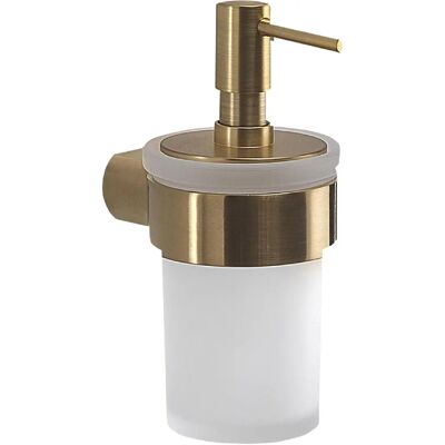 Dispensador de jabón de pared Gedy Olimpia - Latón, Cristal satinado, Acabado PVD Dispensador de jabón de pared Gedy Olimpia - Latón, Cristal satinado, Acabado PVD
