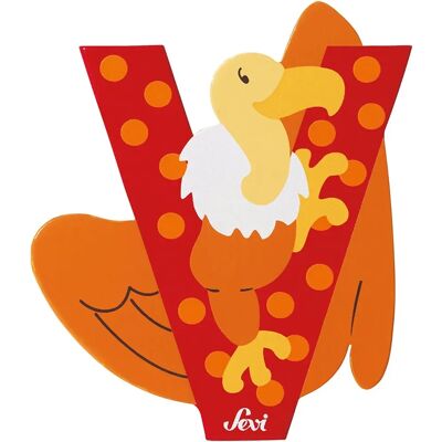 Trudi Sevi 81622 - Lettera Avvoltoio in Legno Rosso - Decorazione Bambini Trudi Sevi 81622 - Lettera Avvoltoio in Legno Rosso - Decorazione Bambini