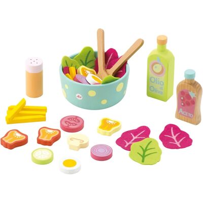Sevi Model 1831 Wooden Toy Set - Salad Chef Pastelles - Toy Dinette Sevi Model 1831 Wooden Toy Set - Salad Chef Pastelles - Toy Dinette