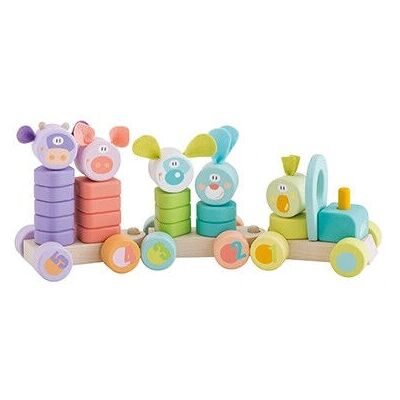 Sevi 82995 Train empilable en bois multicolore - Jouets en bois Sevi 82995 Train empilable en bois multicolore - Jouets en bois