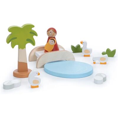 Sevi 83103 Jeu de jouets - Crèche avec pont et étang Sevi 83103 Jeu de jouets - Crèche avec pont et étang