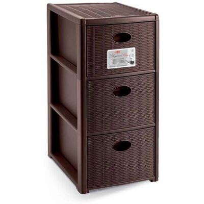 Stefanplast Elegance Kommode 4 Schubladen Mokka 40x40x80cm Stefanplast Elegance Kommode 4 Schubladen Mokka 40x40x80cm