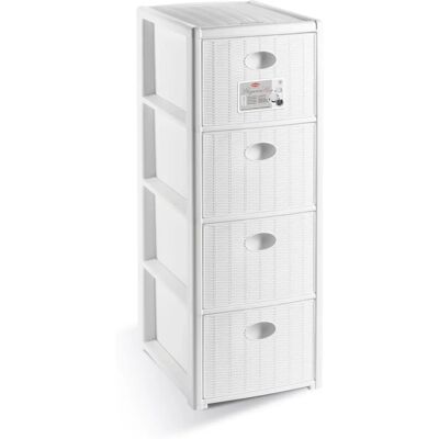 COSEDACASA Organizzatore salvaspazio bianco con 4 cassetti COSEDACASA Organizzatore salvaspazio bianco con 4 cassetti
