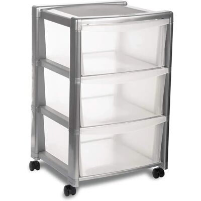Stefanplast Unidad de Cajones - 40x40x63cm - Plata - Unidad de cajones Stefanplast Unidad de Cajones - 40x40x63cm - Plata - Unidad de cajones