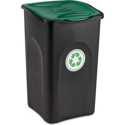 Stefanplast 70651 Mülleimer - 50 L Quadrat Schwarz & Grün Stefanplast 70651 Mülleimer - 50 L Quadrat Schwarz & Grün