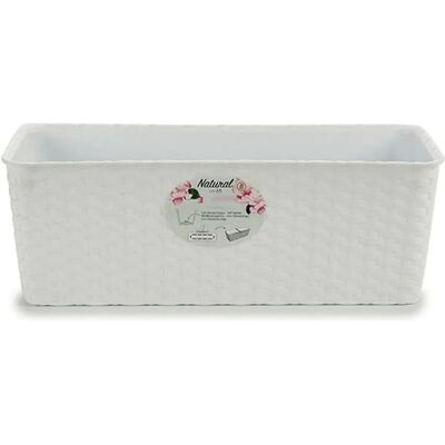Vaso in plastica bianca Stefanplast 15,5x13,5x39cm Vaso in plastica bianca Stefanplast 15,5x13,5x39cm