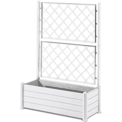 Jardinière rectangulaire Stefanplast 100x43x142cm Blanc - Finition en bois Jardinière rectangulaire Stefanplast 100x43x142cm Blanc - Finition en bois