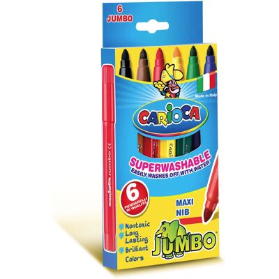 Pennarello Jumbo Carioca - Multicolore - 6 pezzi Pennarello Jumbo Carioca - Multicolore - 6 pezzi